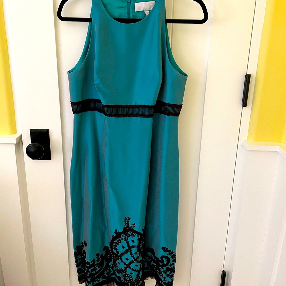 Teal Badgley Mischka knee length dress